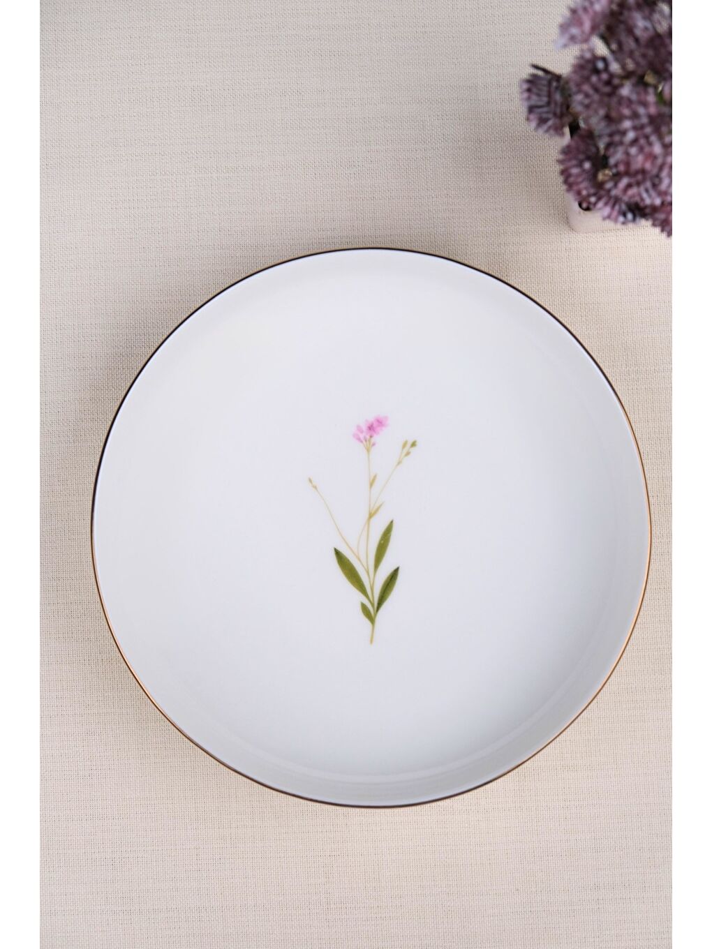 Karışık Porselen Natura Çuha Altın Yaldız Çukur Tabak 18,50cm 4 lü-1