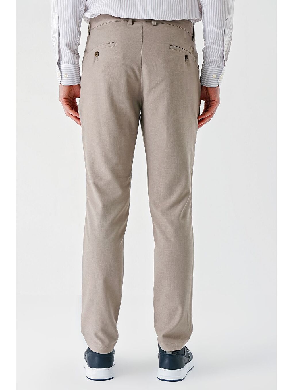 Koyu Bej Esnek Yandan Cepli Casual Comfort Fit Chino Pantolon 1003240158-4