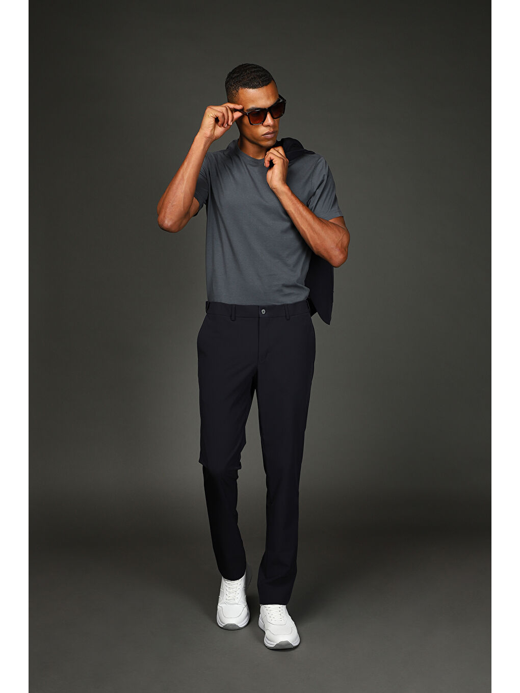 Lacivert Techno-Line Super Slim Fit Ekstra Dar Kesim Klasik Takım Elbise-1