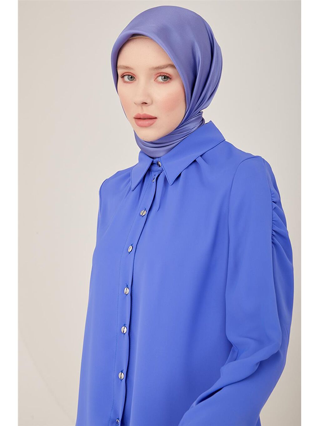 Mor Büzgü Detaylı Gömlek 23Y3317