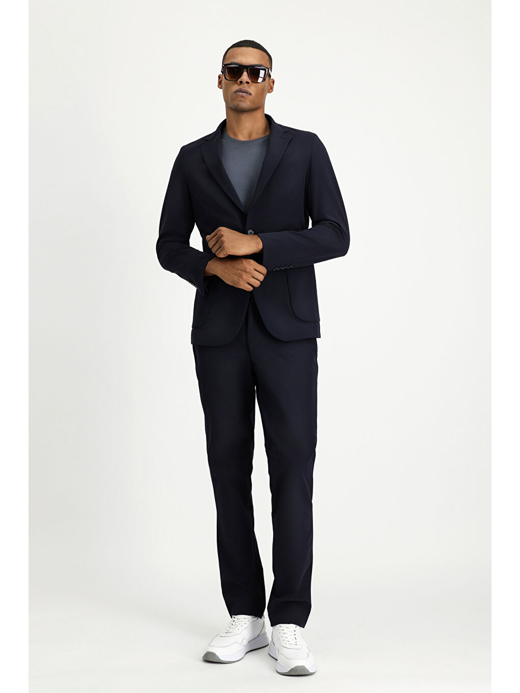 Lacivert Techno-Line Super Slim Fit Ekstra Dar Kesim Klasik Takım Elbise-2