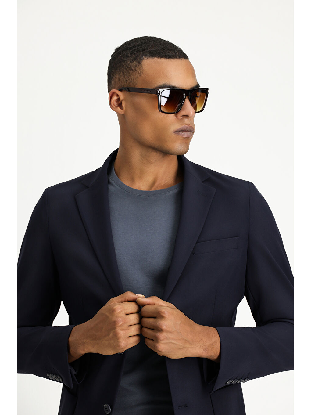 Lacivert Techno-Line Super Slim Fit Ekstra Dar Kesim Klasik Takım Elbise-5