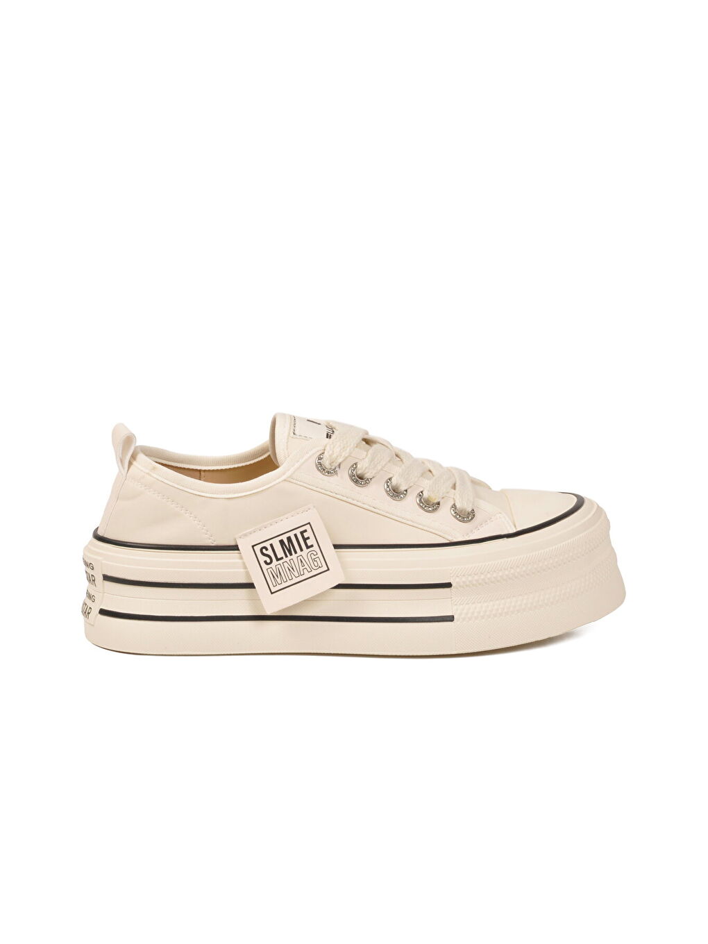 Bej Keten Hafif Bağcıklı Kadın Casual Ayakkabı 2011 G