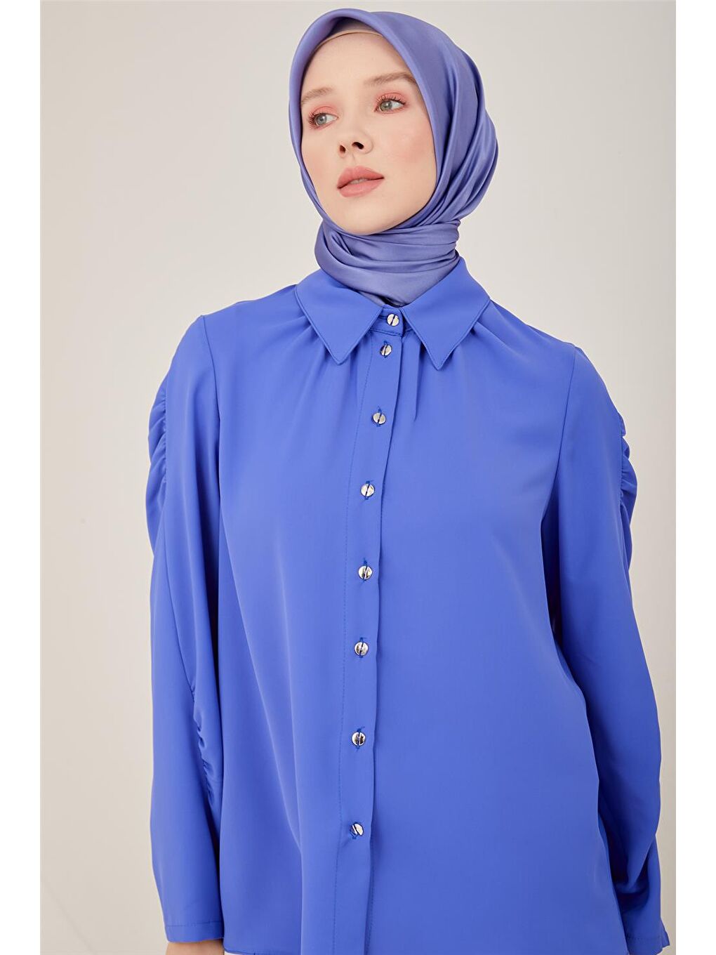 Mor Büzgü Detaylı Gömlek 23Y3317-5