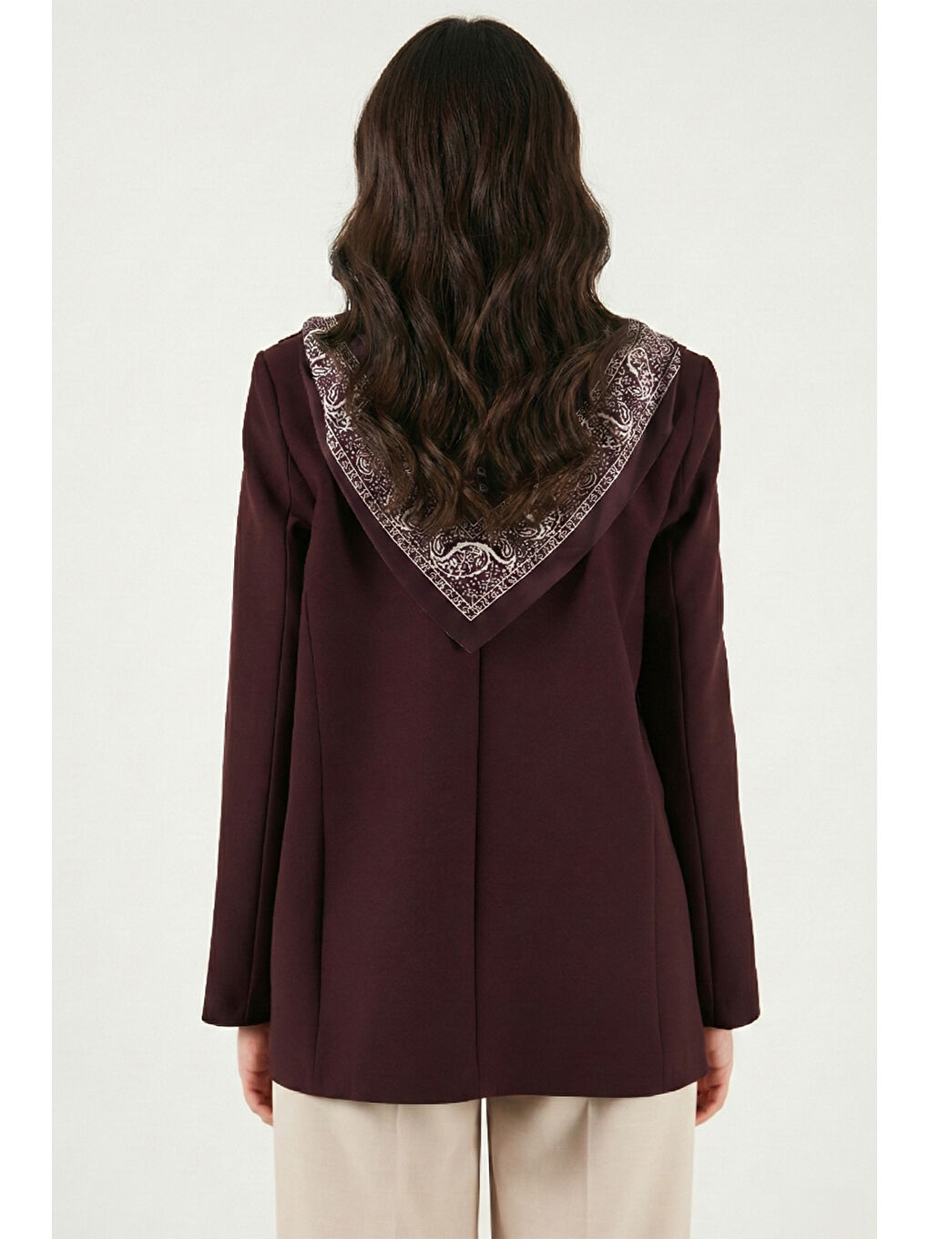 Mürdüm Slim Fit Şal Detaylı Kruvaze Yaka Kadın Ceket 6927665-6