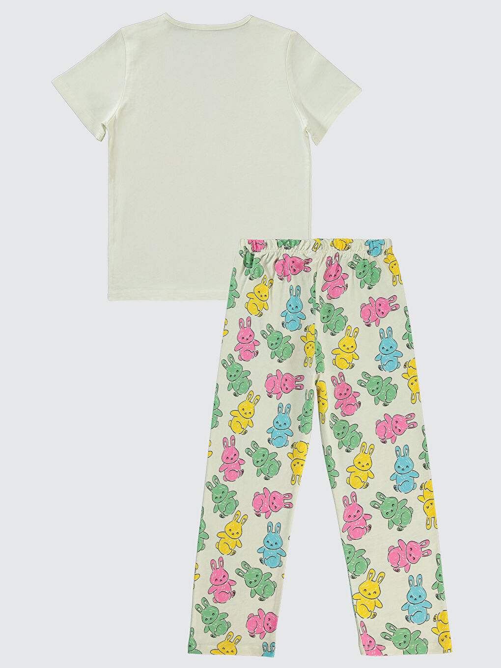 Grils Kız Çocuk Pijama Takımı 6-9 Yaş Ekru-1