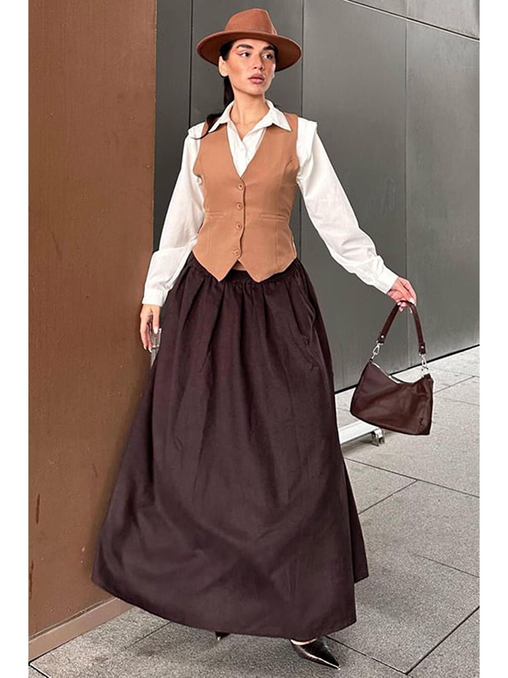 Bej Vizon Kadın Yelek Mg2332-2