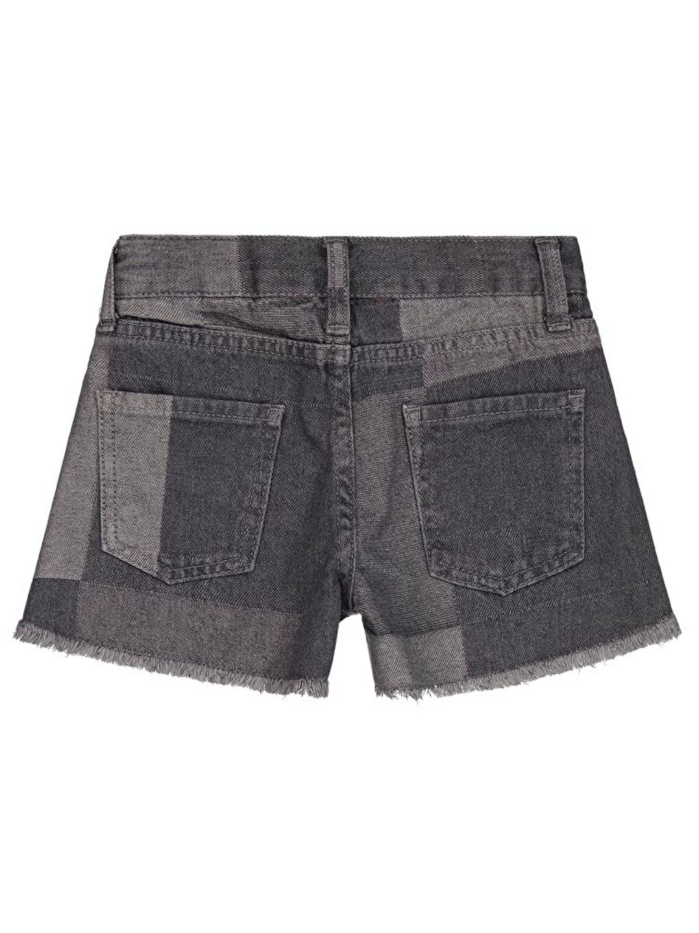 Gri Girls Ekose Desenli 2-5 Yaş Şort-2