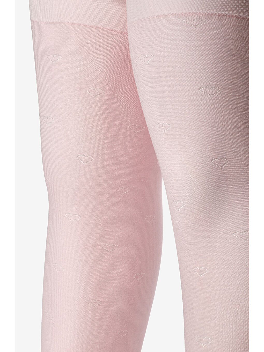 Pembe Minik Kalp Desenli Kız Çocuk Külotlu Çorap-1