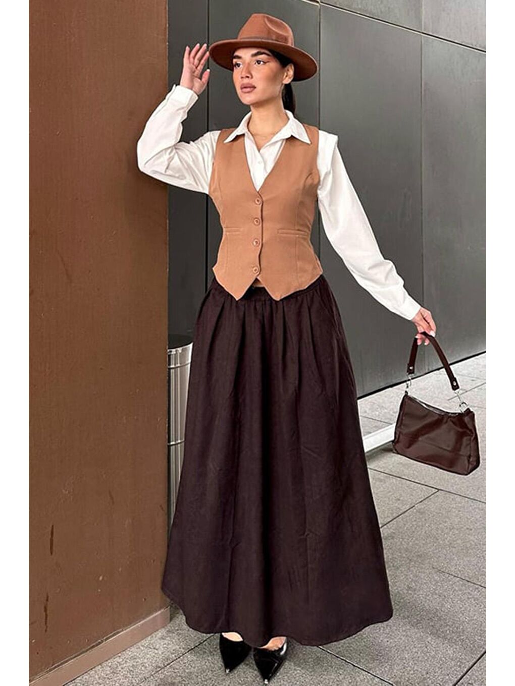 Bej Vizon Kadın Yelek Mg2332-4