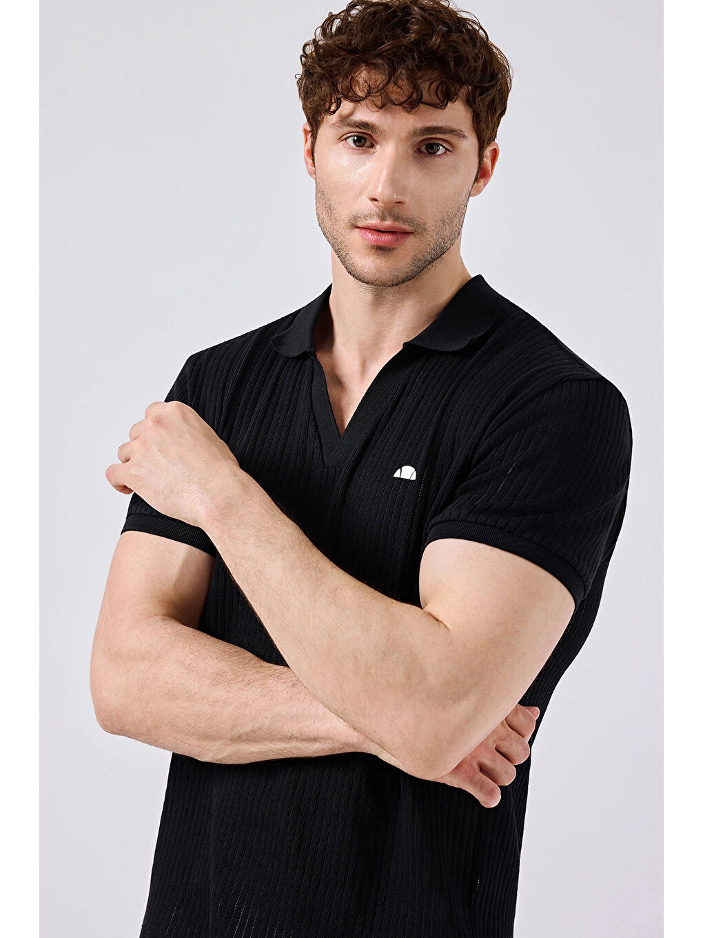 Siyah Pamuklu Regular Fit Polo Yaka T Shirt 6SM5047-BK-3