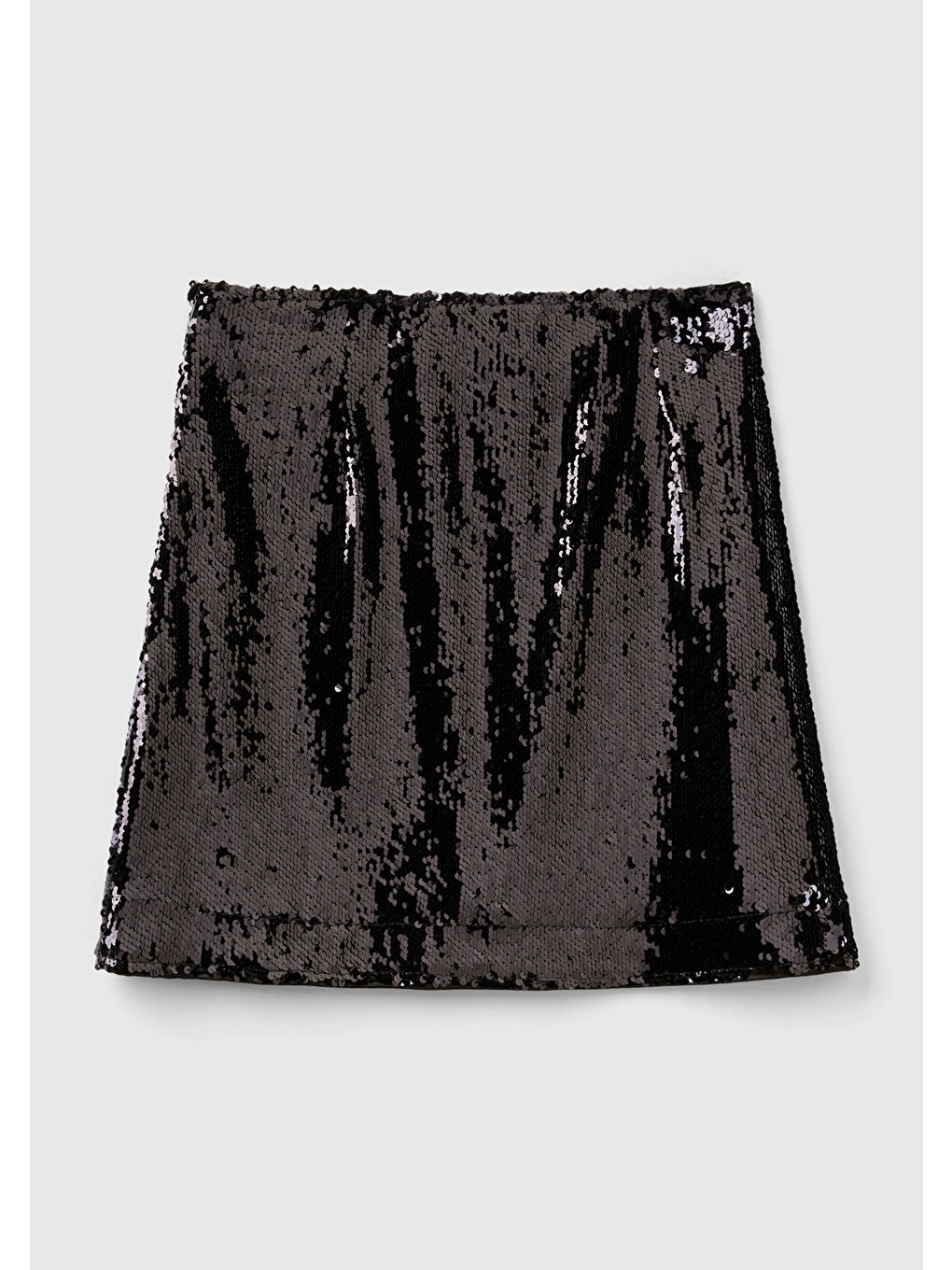 Kadın Siyah Yandan Fermuarlı Astarlı Payetli Mini Etek-3