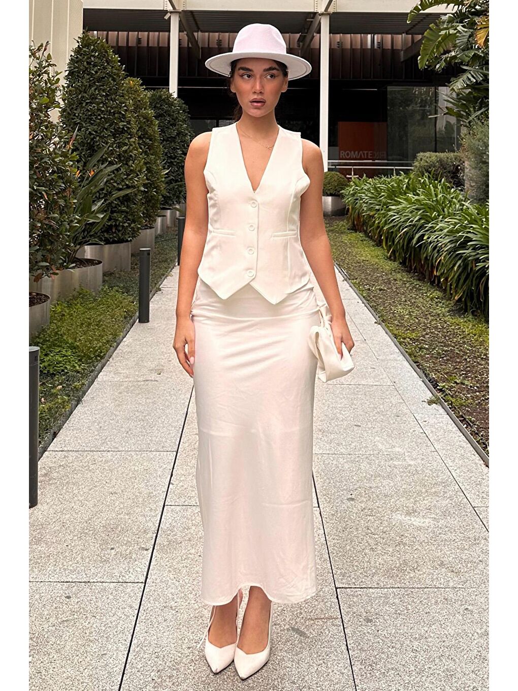 Beyaz Kadın Yelek Mg2332-3