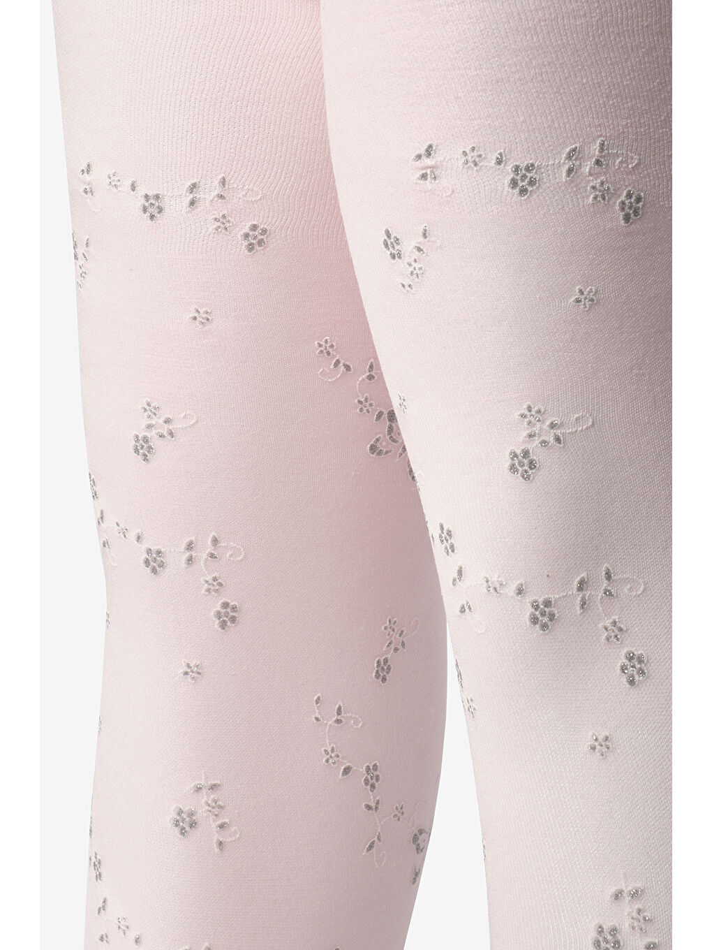 Pembe Kelebek ve Çiçek Desenli Kız Çocuk Külotlu Çorap-1