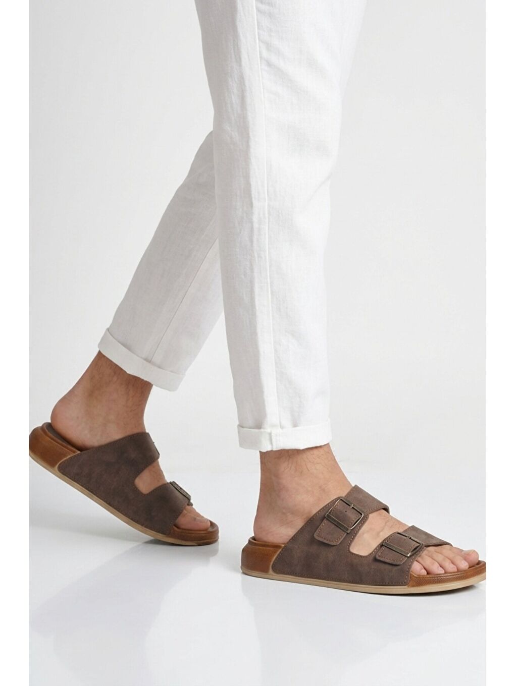 Kahverengi Kahve Yumuşak Taban Hafif Anatomik Erkek Terlik 305-2002 M-1