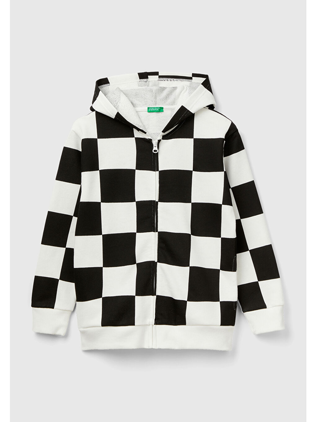 Erkek Çocuk Siyah Beyaz Dama Desenli Sweatshirt