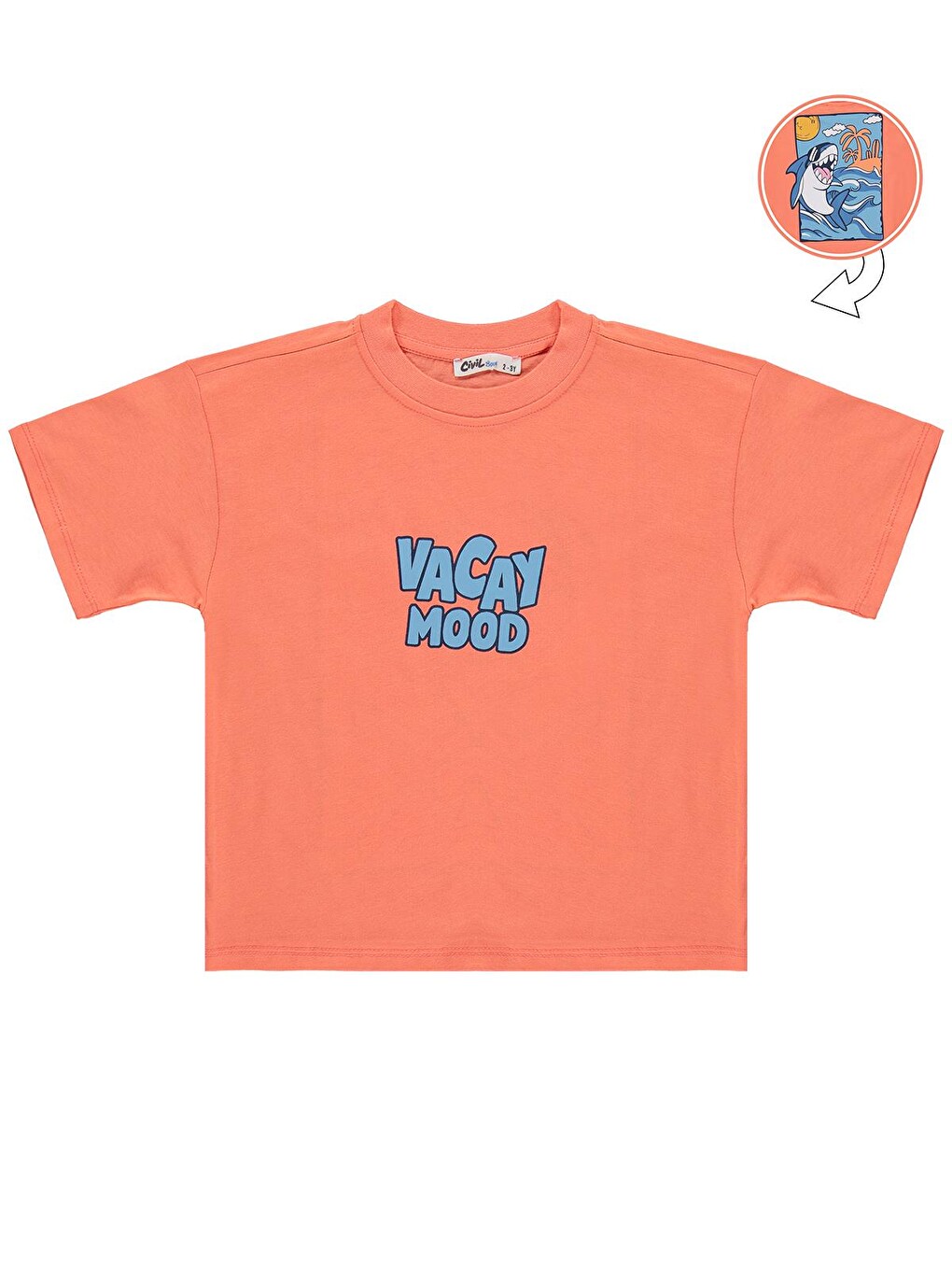 Turuncu Boys Vacay Mood 2-5 Yaş Tişört - Pembe-2