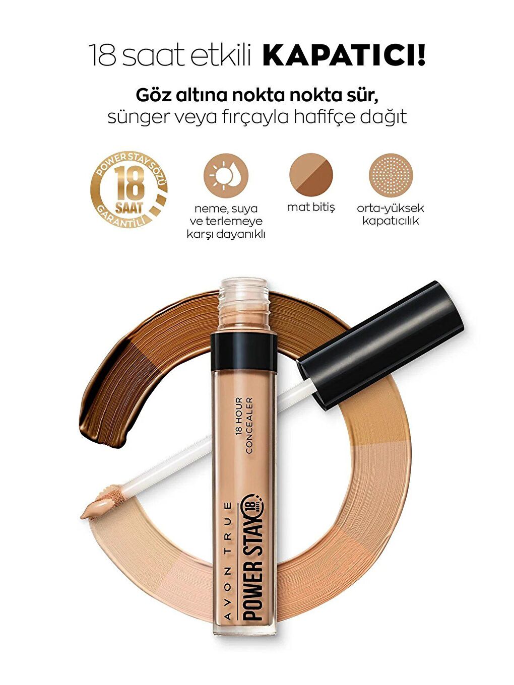 AVON Renksiz True Power Stay Mat Kapatıcı Golden Light - 2