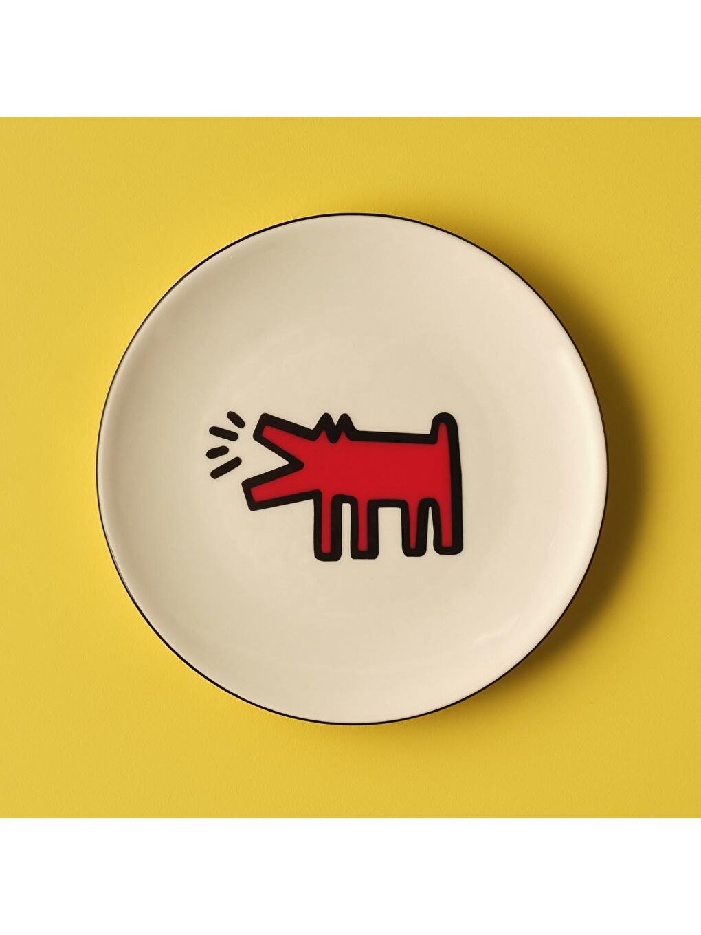 Bella Maison Kırmızı Keith Haring Paw Porselen Pasta Tabağı Kırmızı