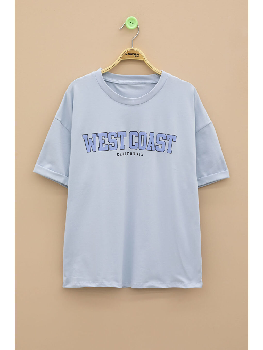 Mavi West Coast Yazılı Kısa Kol Kız Çocuk Bisiklet Yaka Tişört 20961