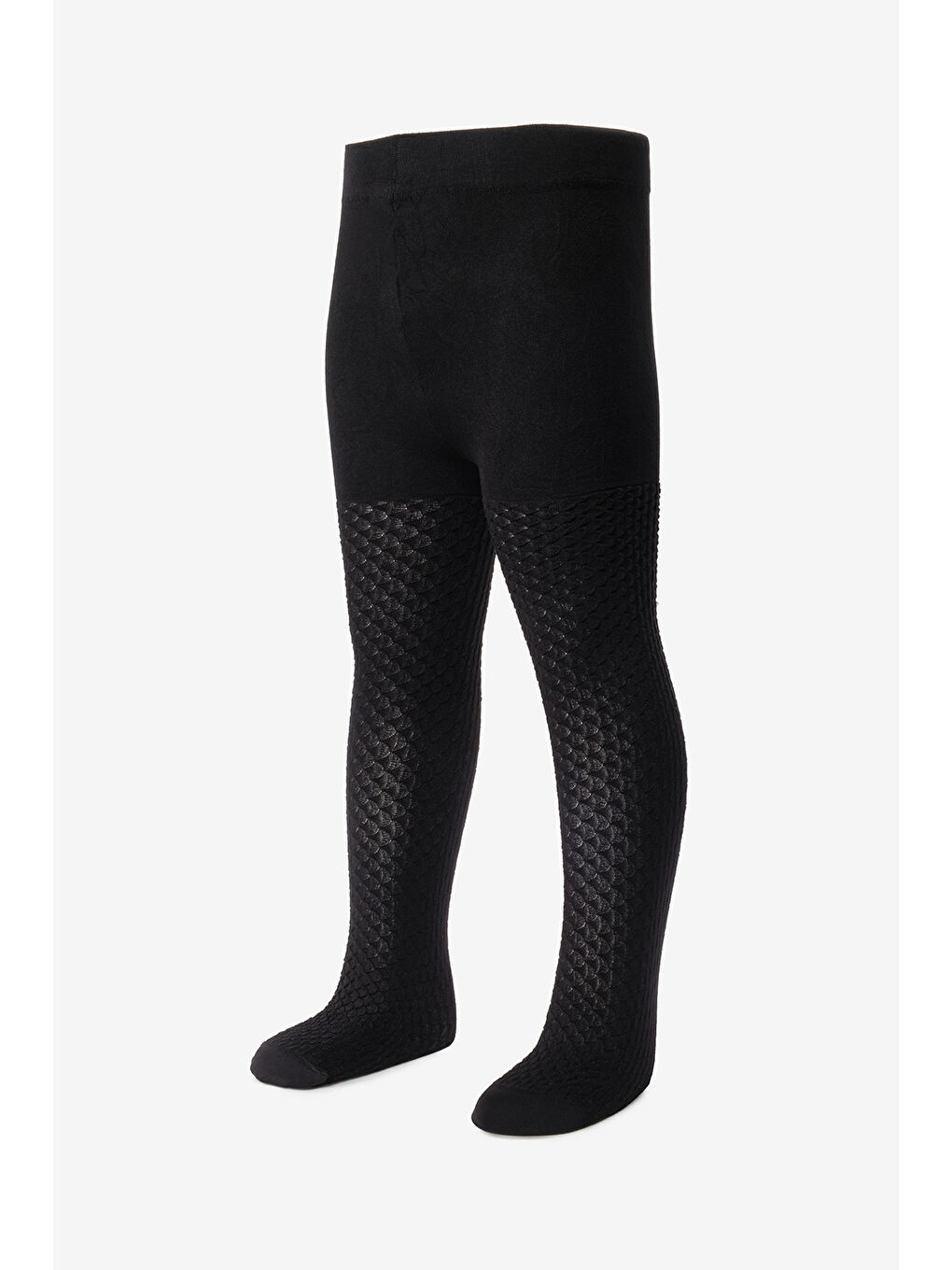 Siyah Gofre Desen Kız Çocuk Külotlu Çorap