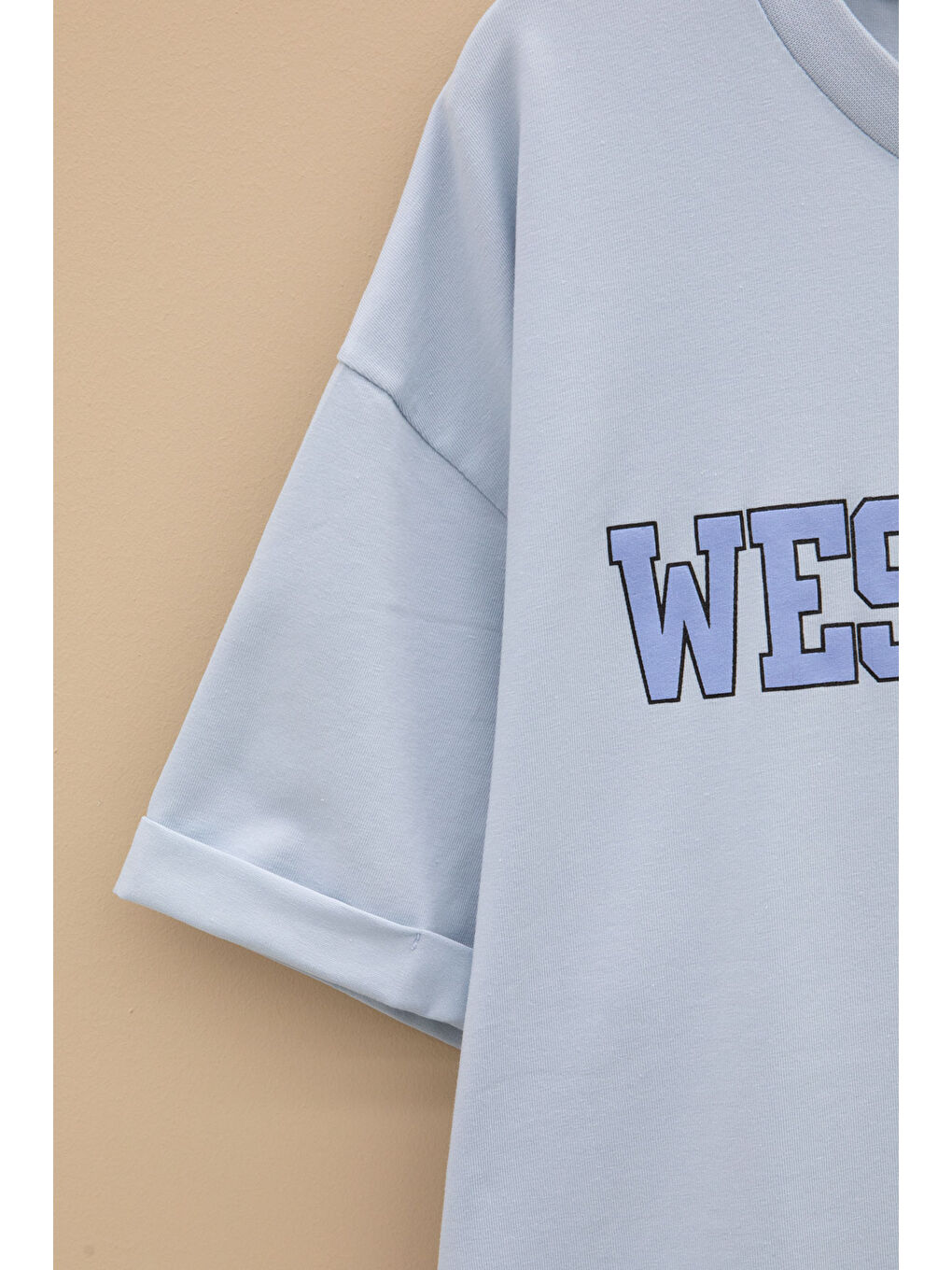 Mavi West Coast Yazılı Kısa Kol Kız Çocuk Bisiklet Yaka Tişört 20961-2