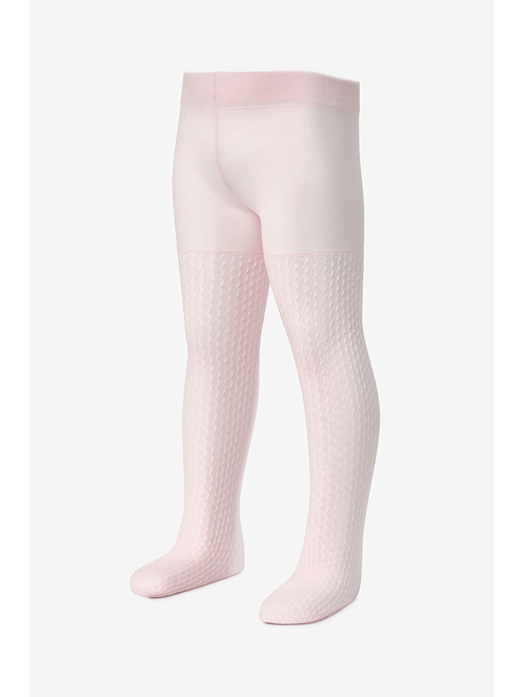 Pembe Gofre Desen Kız Çocuk Külotlu Çorap