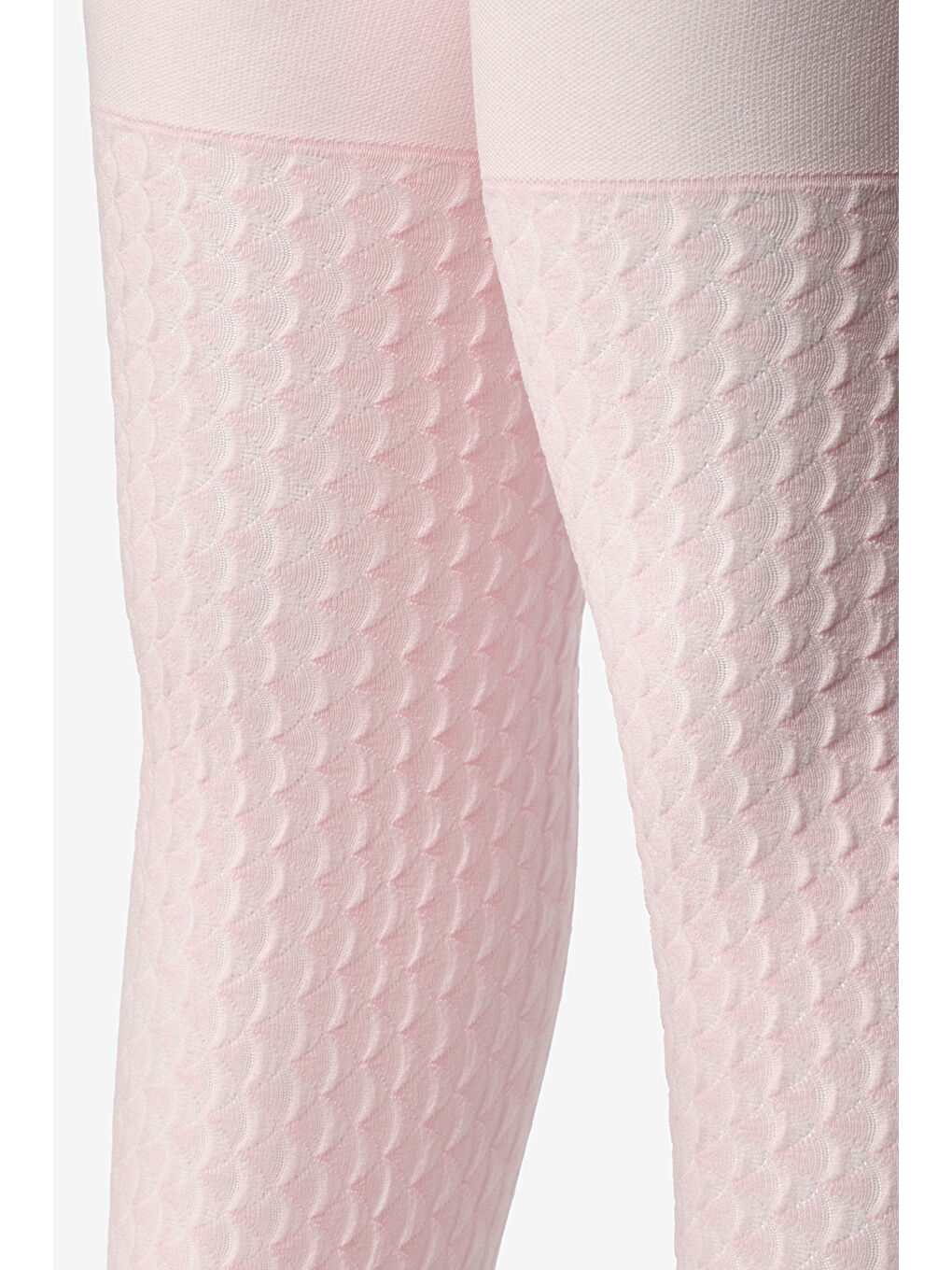 Pembe Gofre Desen Kız Çocuk Külotlu Çorap-1