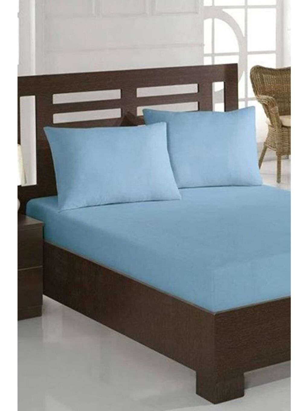 Karışık Penye Tek Kişilik 120x200 cm Lastikli Çarşaf Mavi