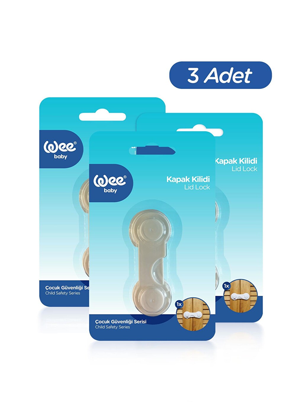 Dolap Kapak Kilidi – Bebek Çocuk Güvenlik Kilidi (3 Adet)