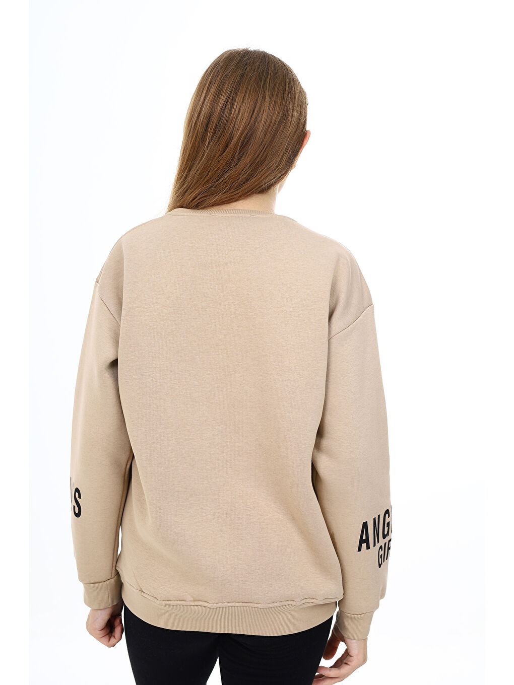 angelos Krem Kız Çocuk Yaka ve Bilek Baskılı 3 İplik Sweatshirt Px492.1 - 3