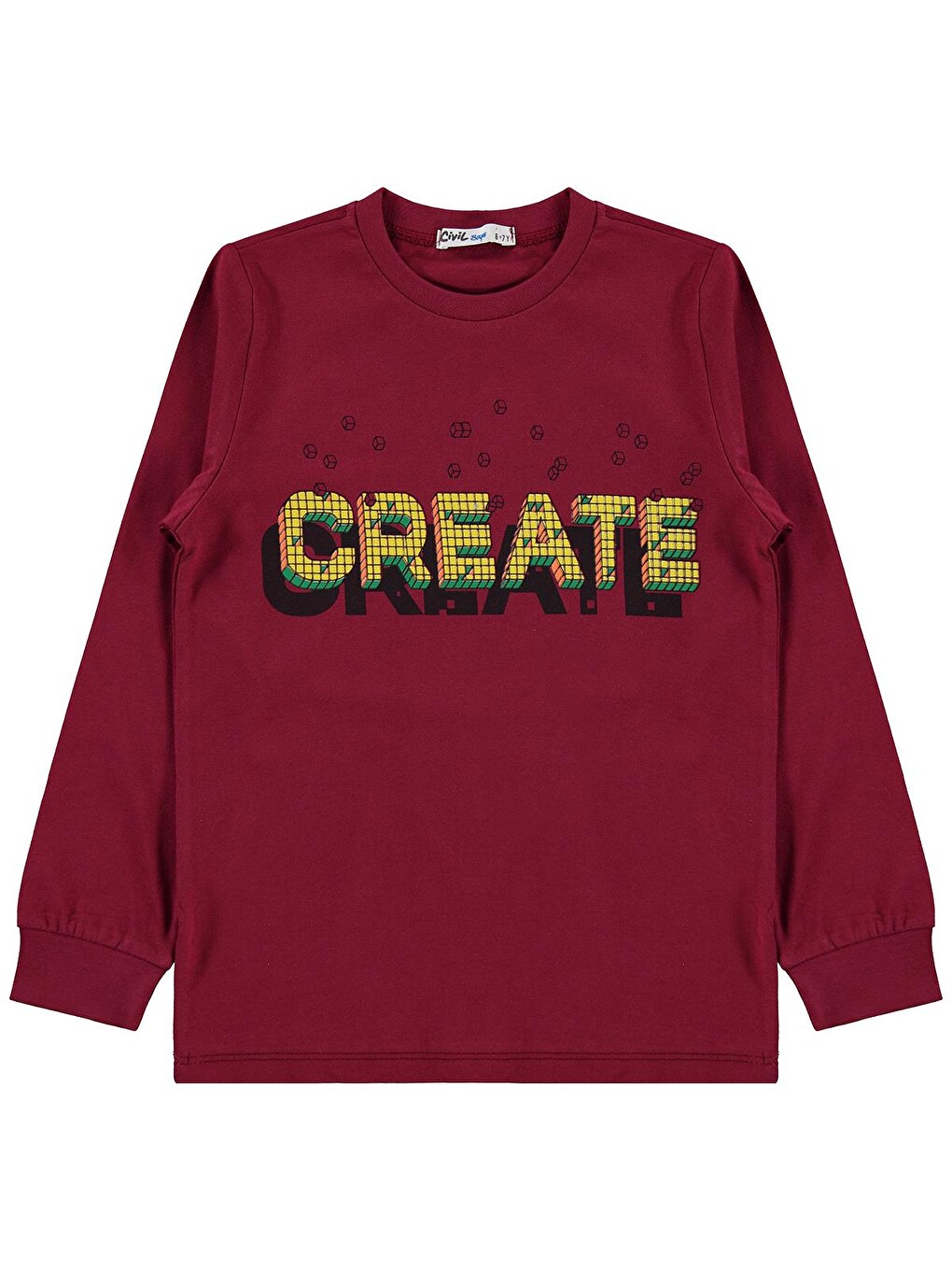 Boys Create Baskılı 6-9 Yaş Pijama Takımı - Bordo-3