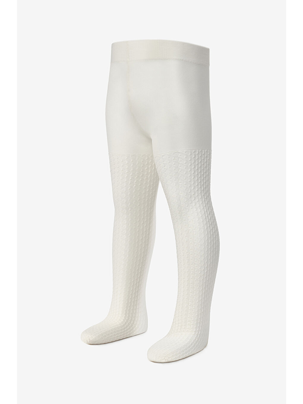 Ekru Gofre Desen Kız Çocuk Külotlu Çorap