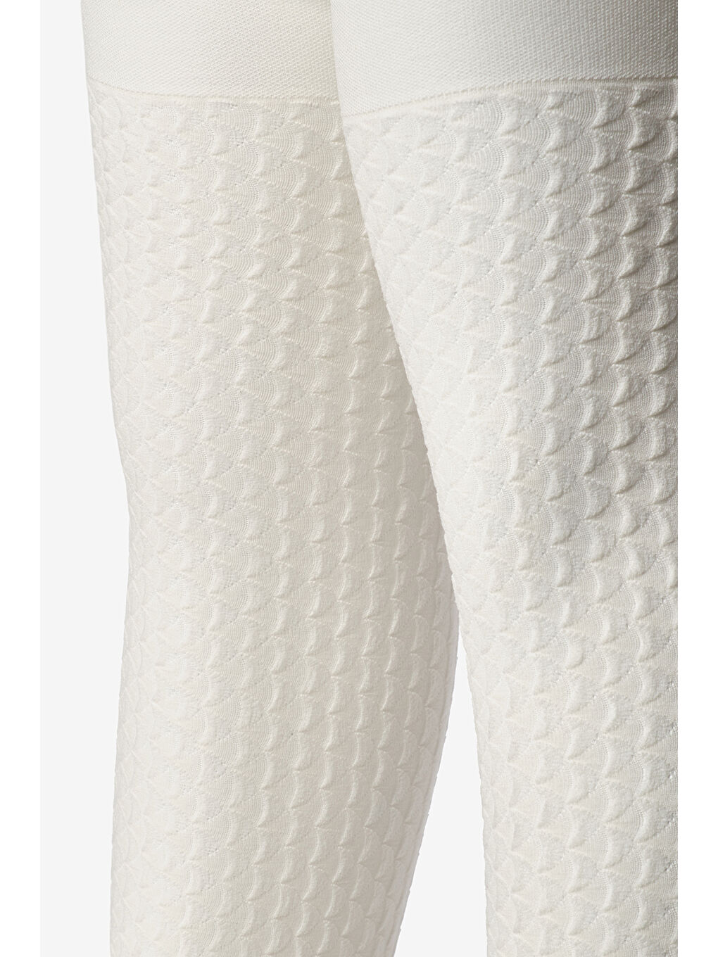 Ekru Gofre Desen Kız Çocuk Külotlu Çorap-1