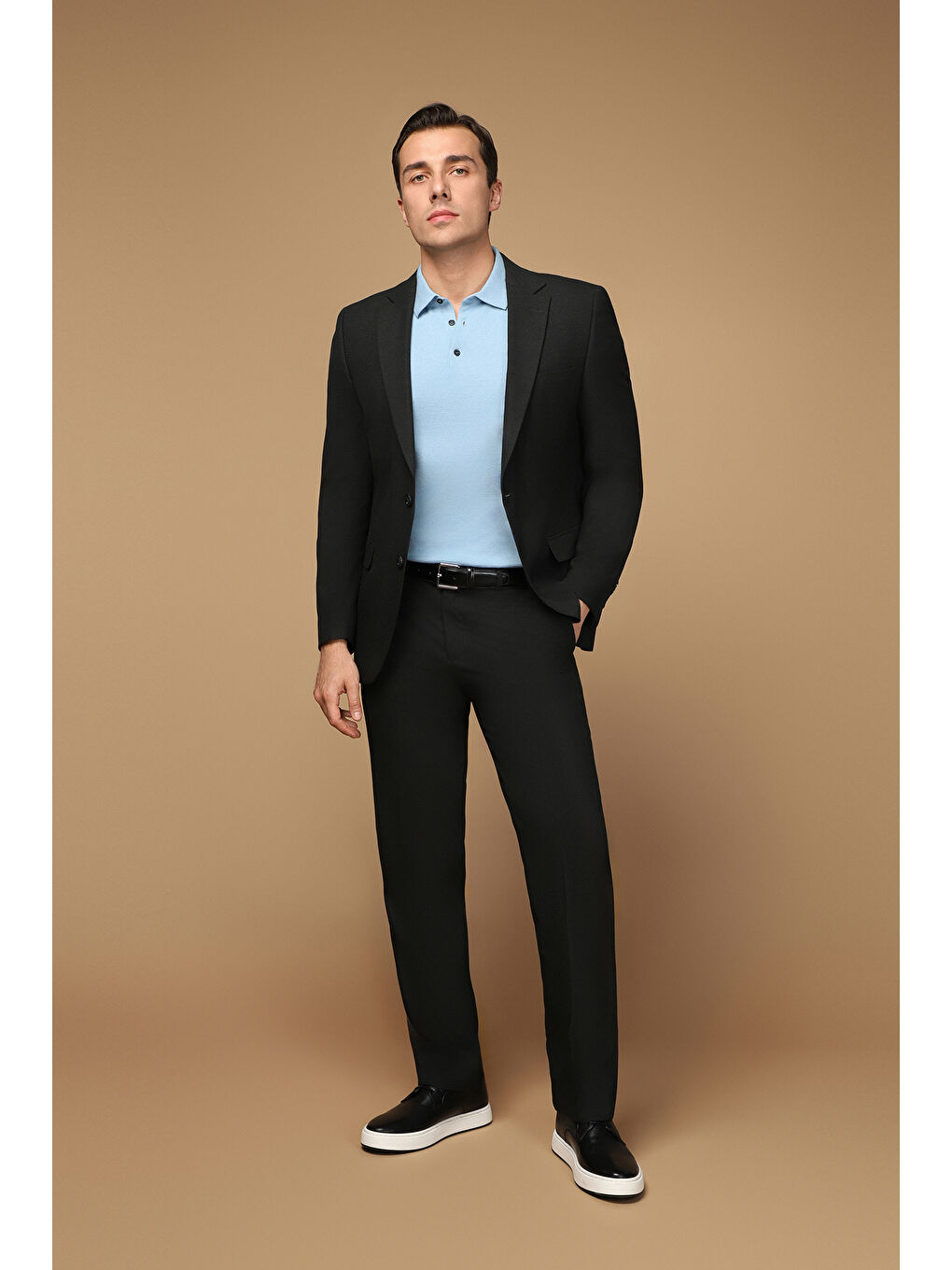 Gri Relaxed Fit Rahat Kesim Yünlü Klasik Takım Elbise-1