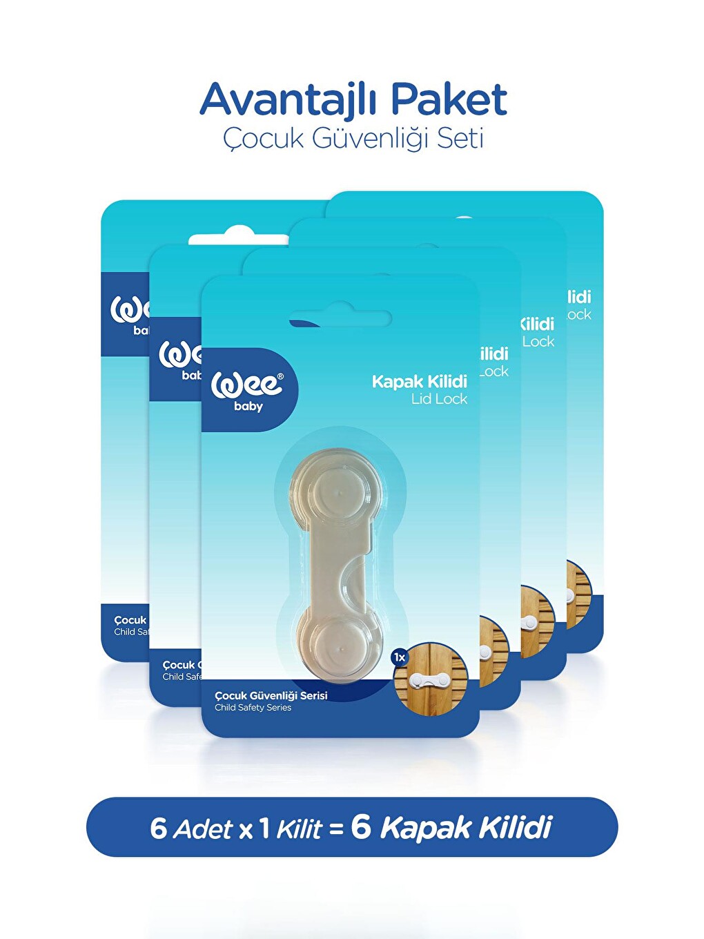 Dolap Kapak Kilidi – Bebek Çocuk Güvenlik Kilidi (6 Adet)-1