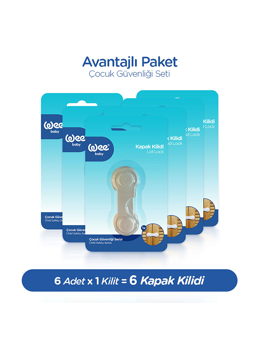 Dolap Kapak Kilidi – Bebek Çocuk Güvenlik Kilidi (6 Adet)-5