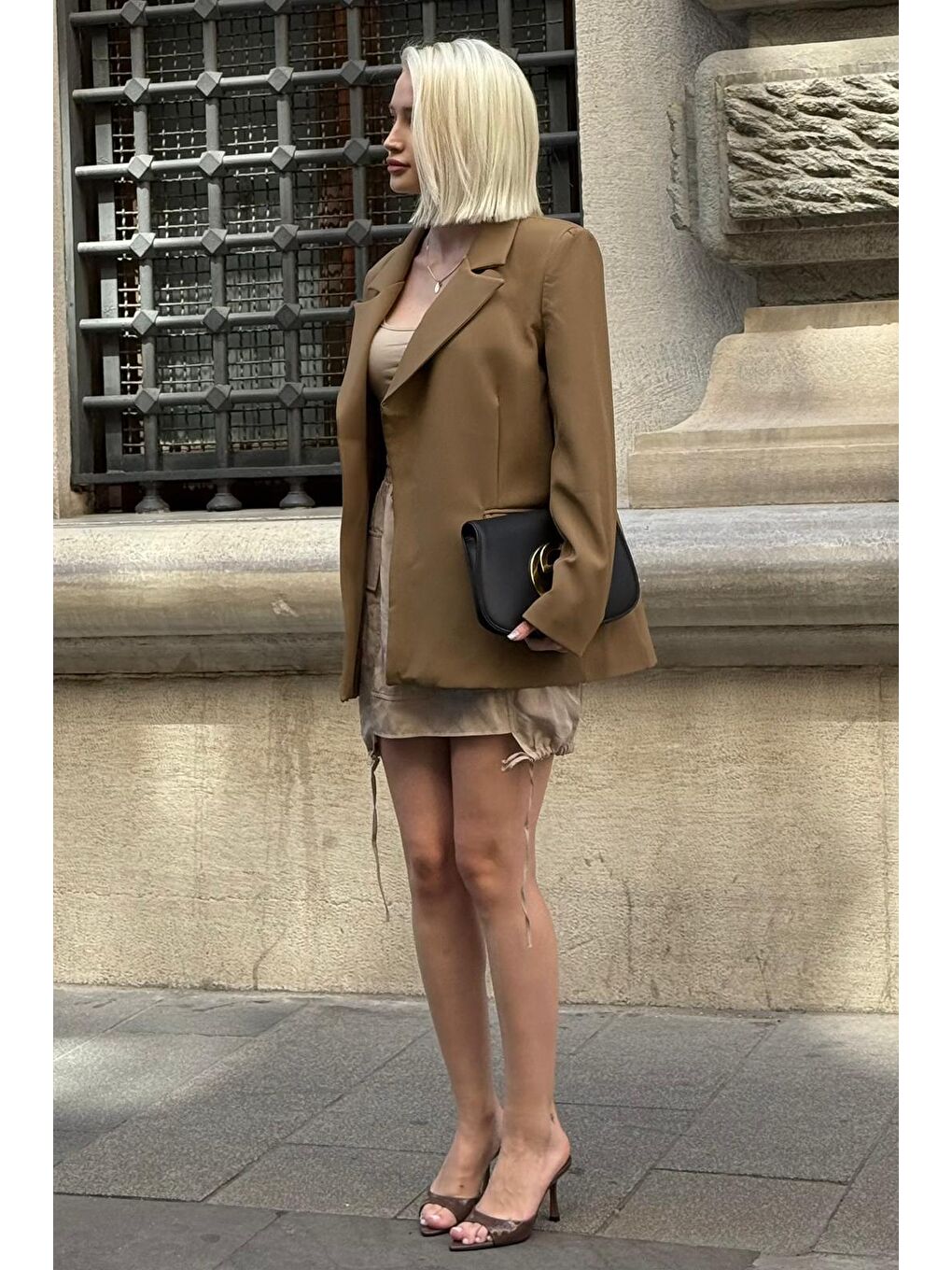 Haki Astarlı Kadın Blazer Ceket Mg2508-3