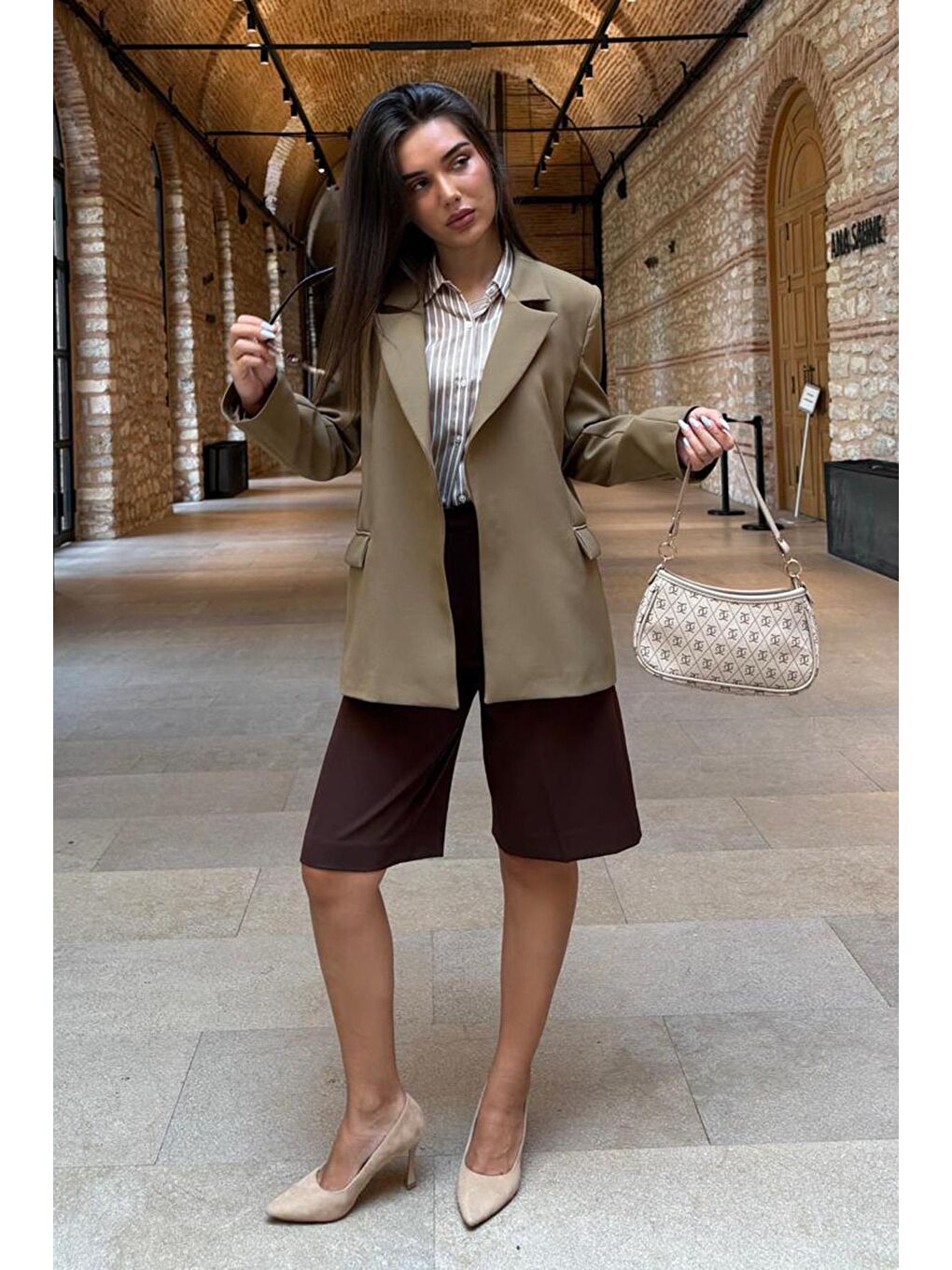 Haki Astarlı Kadın Blazer Ceket Mg2508-4