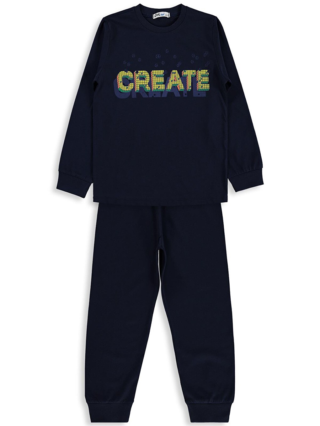 Boys Create Baskılı 6-9 Yaş Pijama Takımı - Lacivert