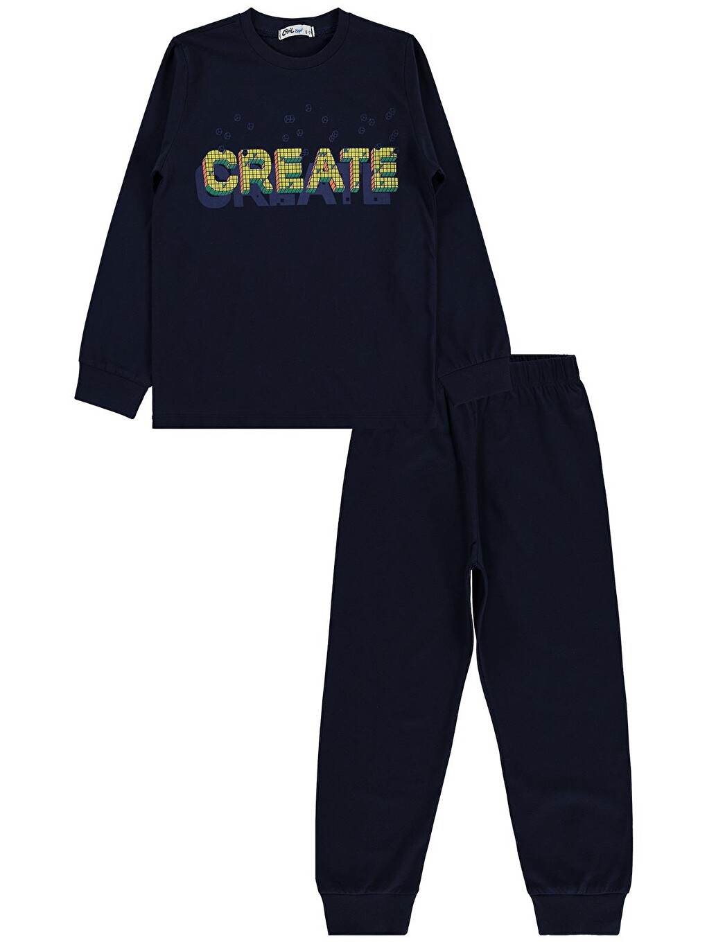 Boys Create Baskılı 6-9 Yaş Pijama Takımı - Lacivert-1