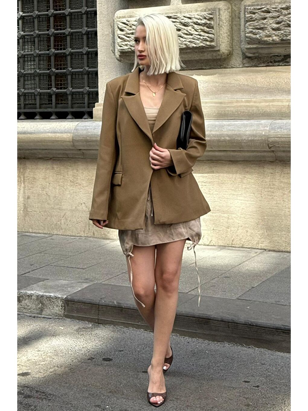 Haki Astarlı Kadın Blazer Ceket Mg2508-5