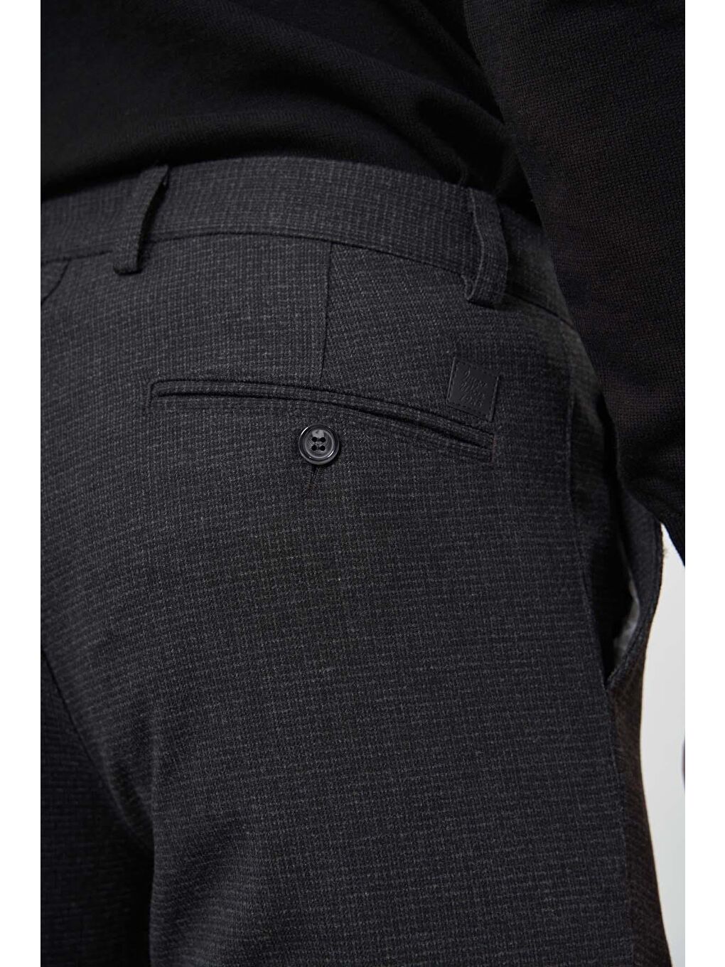 Siyah Esnek Yandan Cepli Casual Comfort Fit Chino Pantolon 1003245158-3