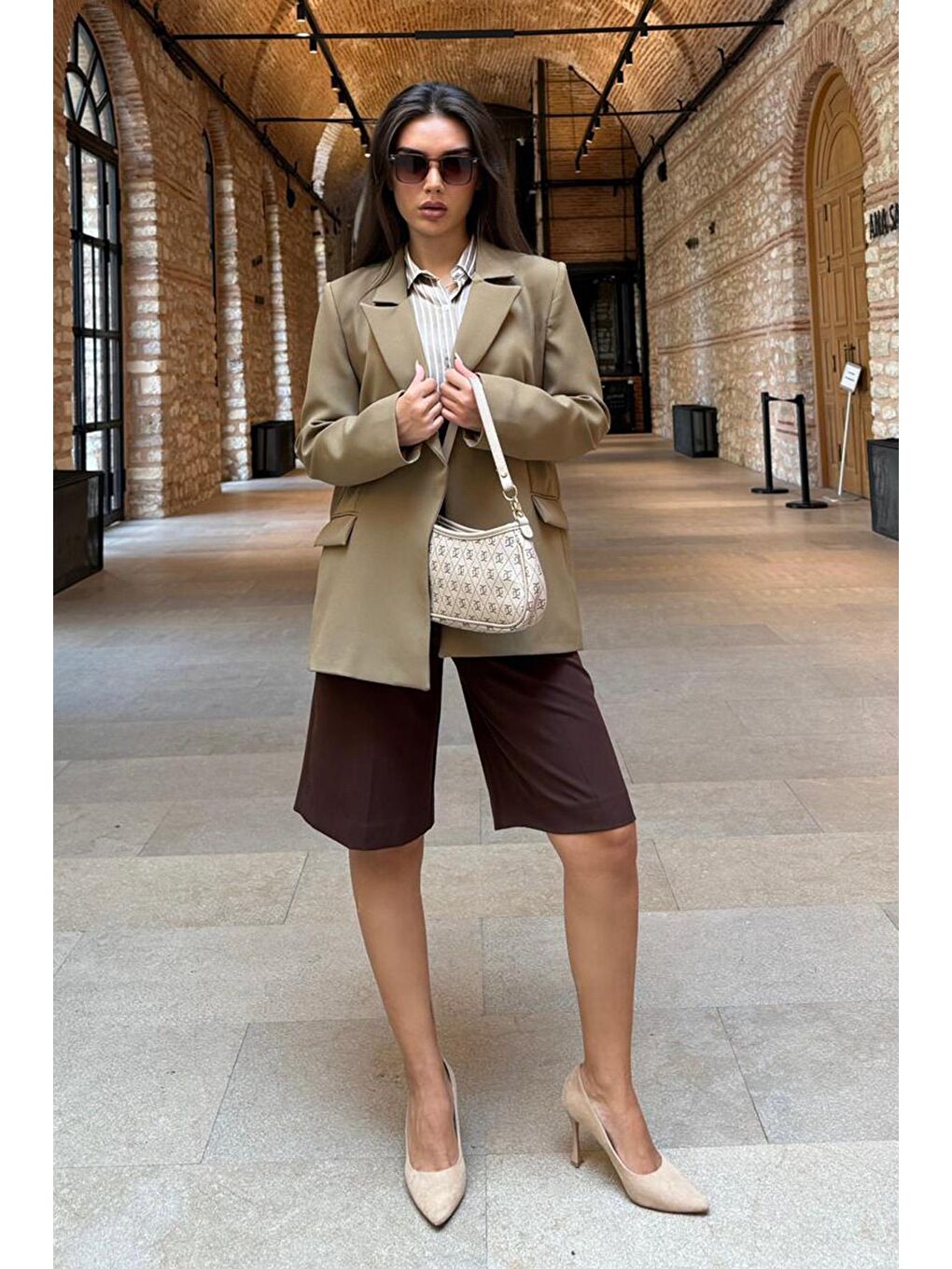 Haki Astarlı Kadın Blazer Ceket Mg2508-7