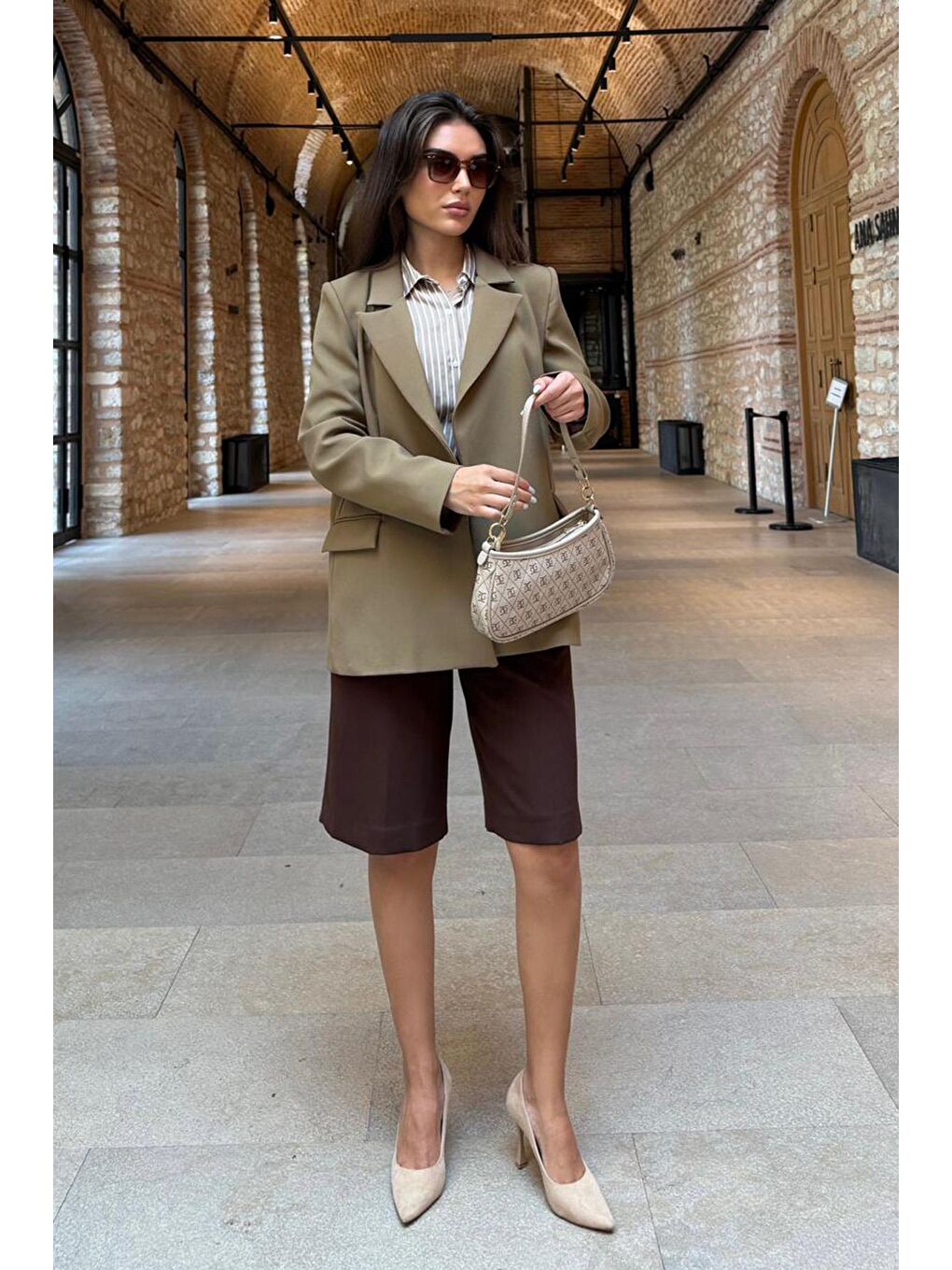 Haki Astarlı Kadın Blazer Ceket Mg2508-8