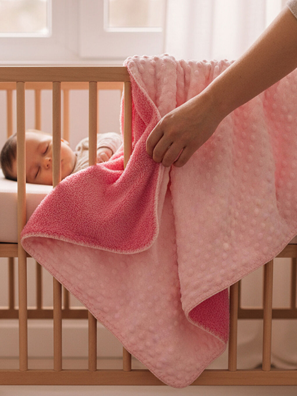 Welsoft Çift Katlı Nohutlu Bebek Battaniyesi Pembe-1