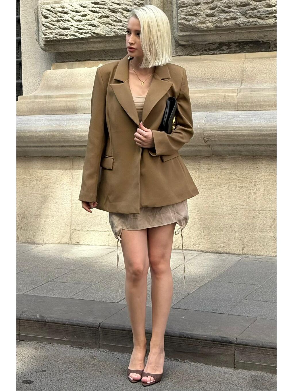 Haki Astarlı Kadın Blazer Ceket Mg2508-9