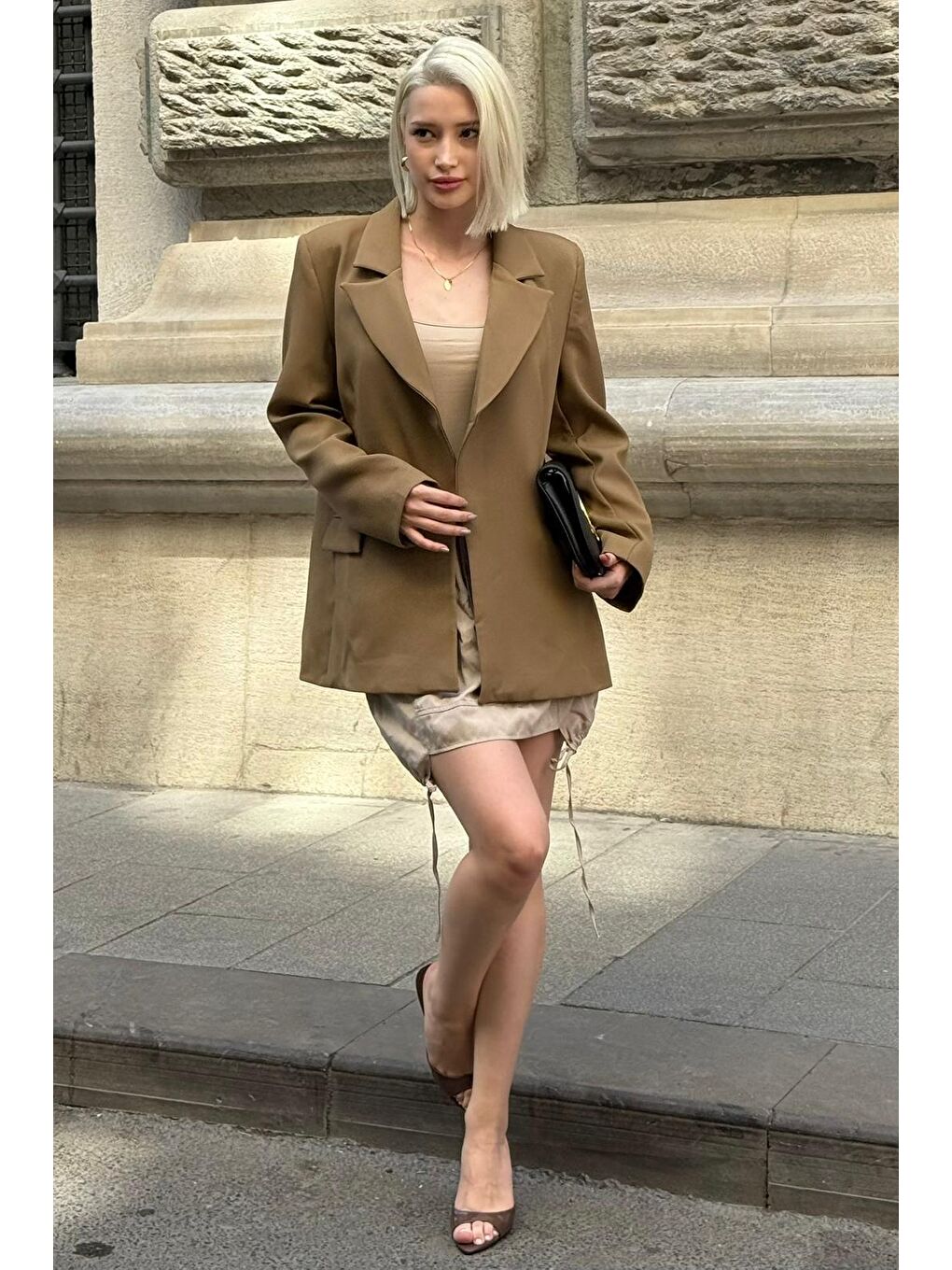 Haki Astarlı Kadın Blazer Ceket Mg2508-11