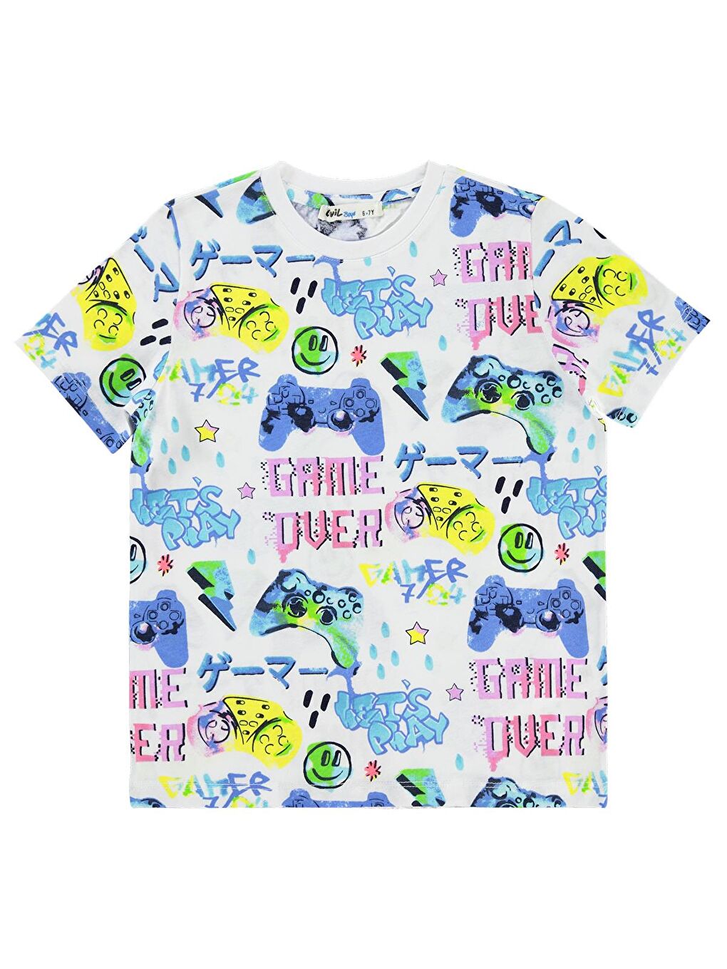 Boys Erkek Çocuk Tişört 10-13 Yaş Beyaz