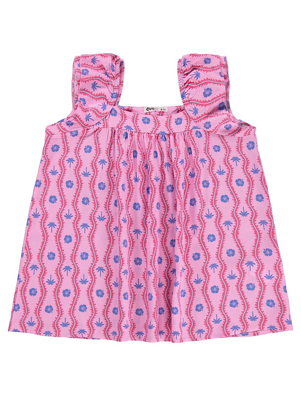 Girls Palmiye Desenli 10-13 Yaş Takım - Lila-3